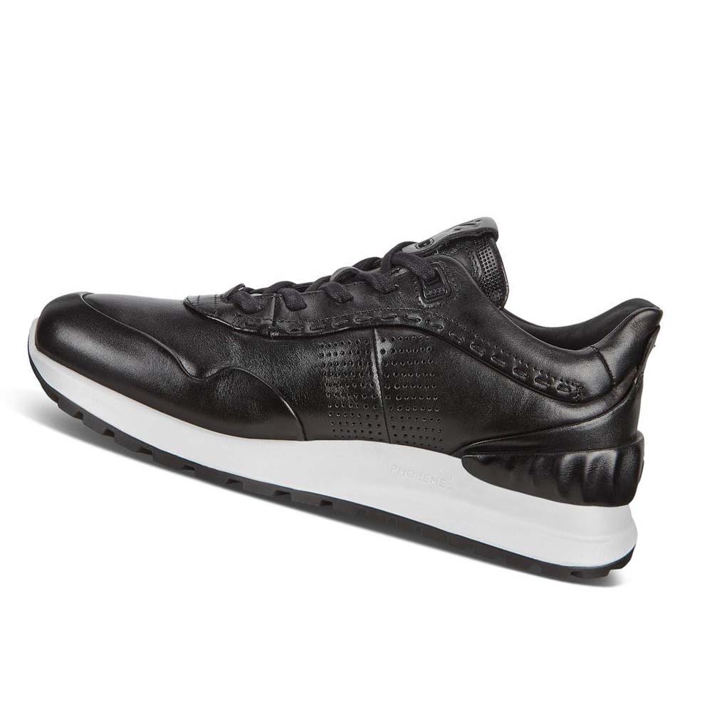 Men's Ecco Astir Embossed Sneakers Black | SG 596GSO